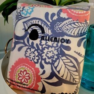 ALLENJOY boho floral shower curtain